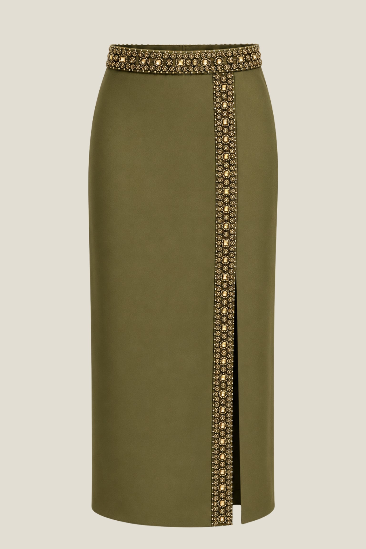 Orina Embellished High-Slit Maxi Skirt