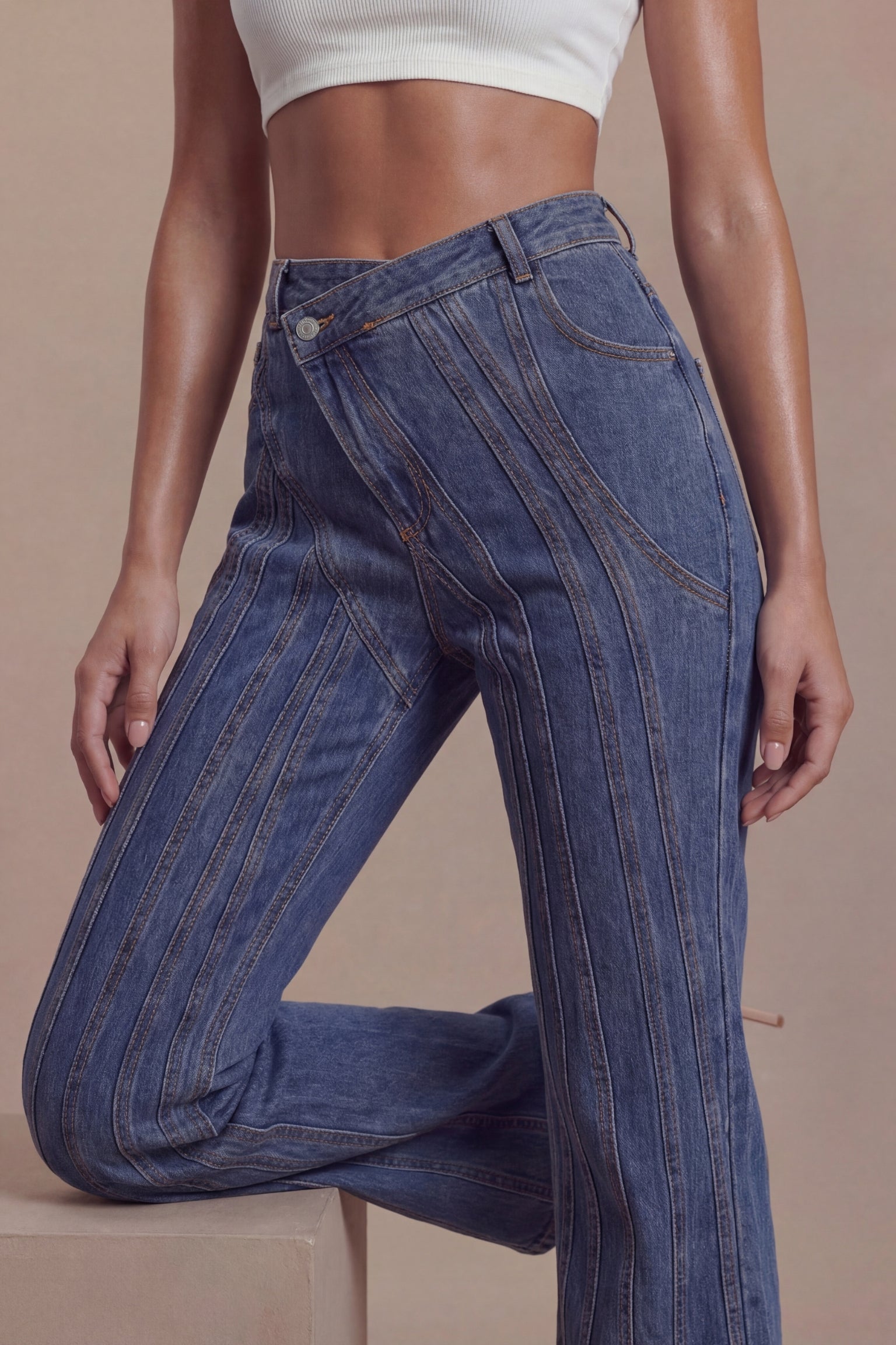  Hailey Asymmetric Jeans