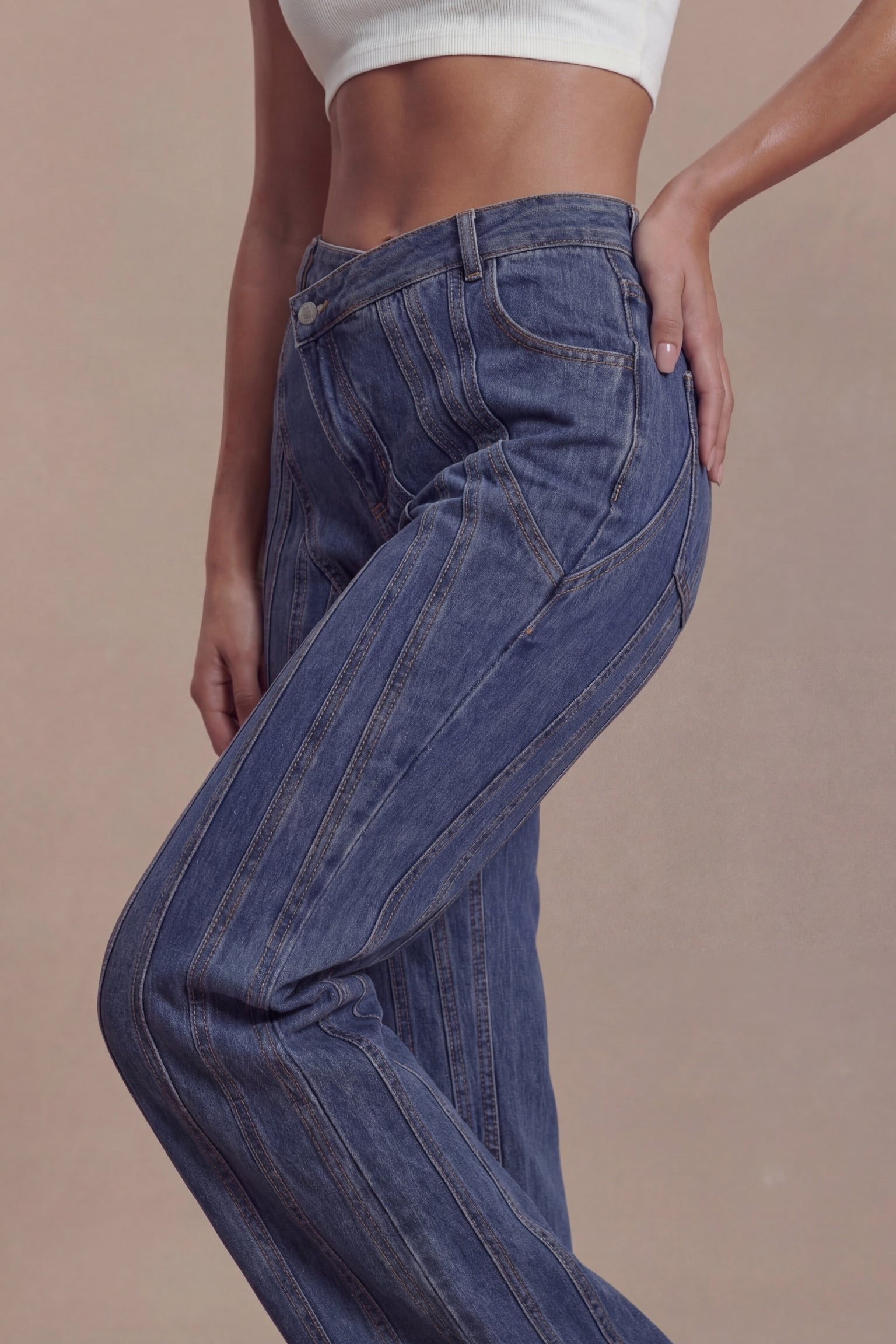  Hailey Asymmetric Jeans