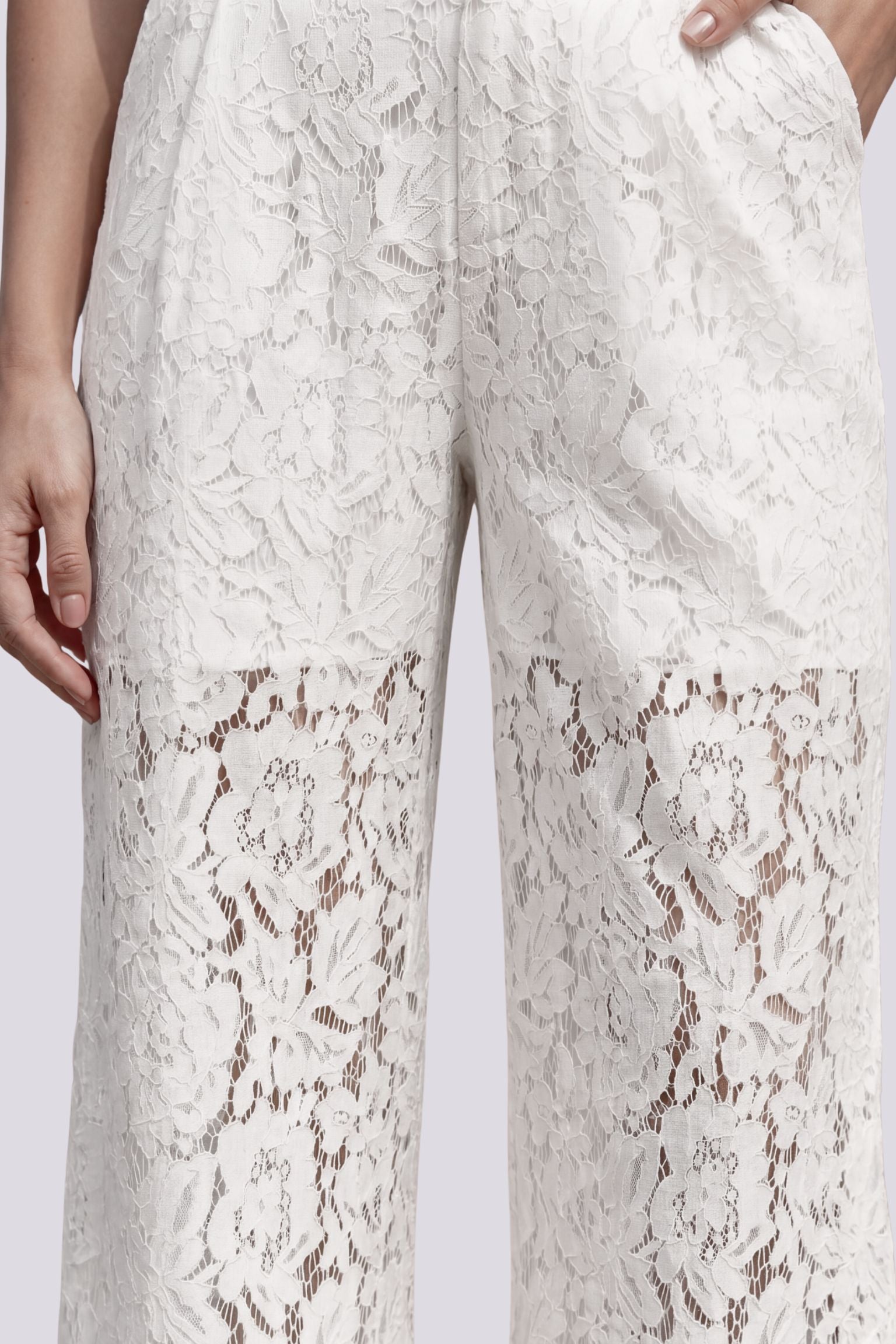 Eteri Tailored Lace Trousers