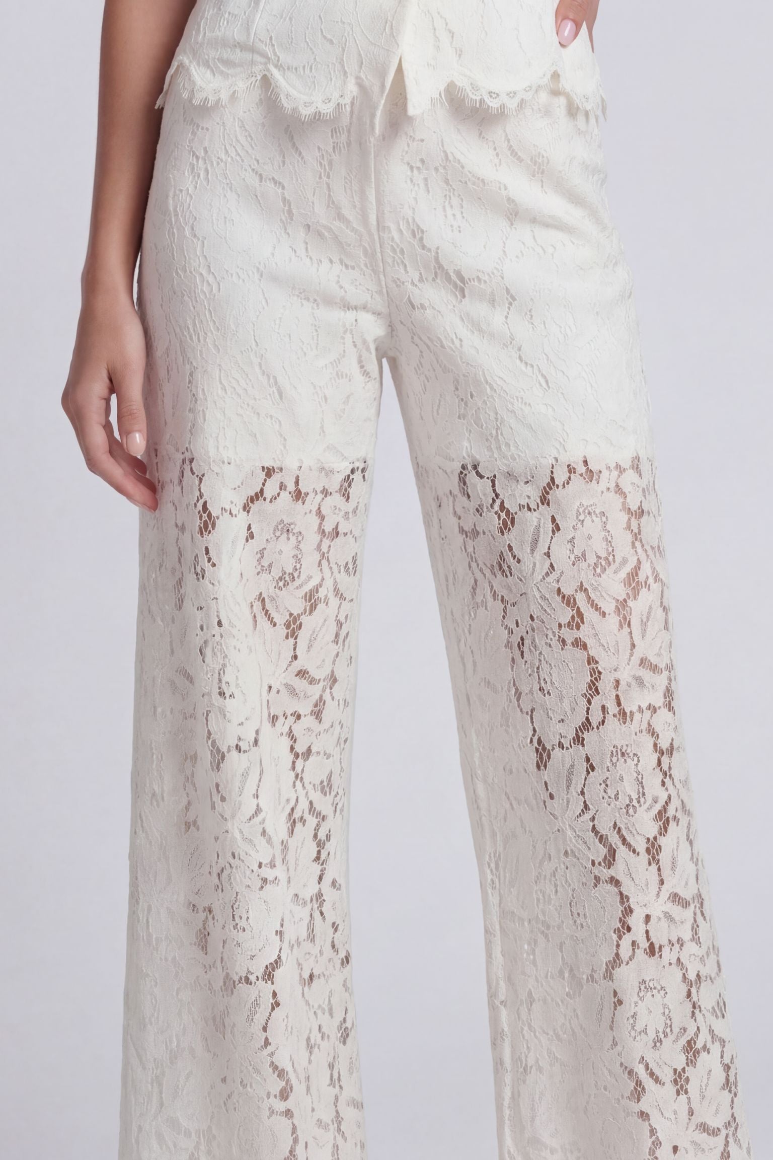 Eteri Tailored Lace Trousers